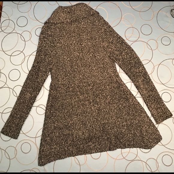 Kenzie Pretty Long Brown Open Cardigan, Size L - Picture 11 of 13